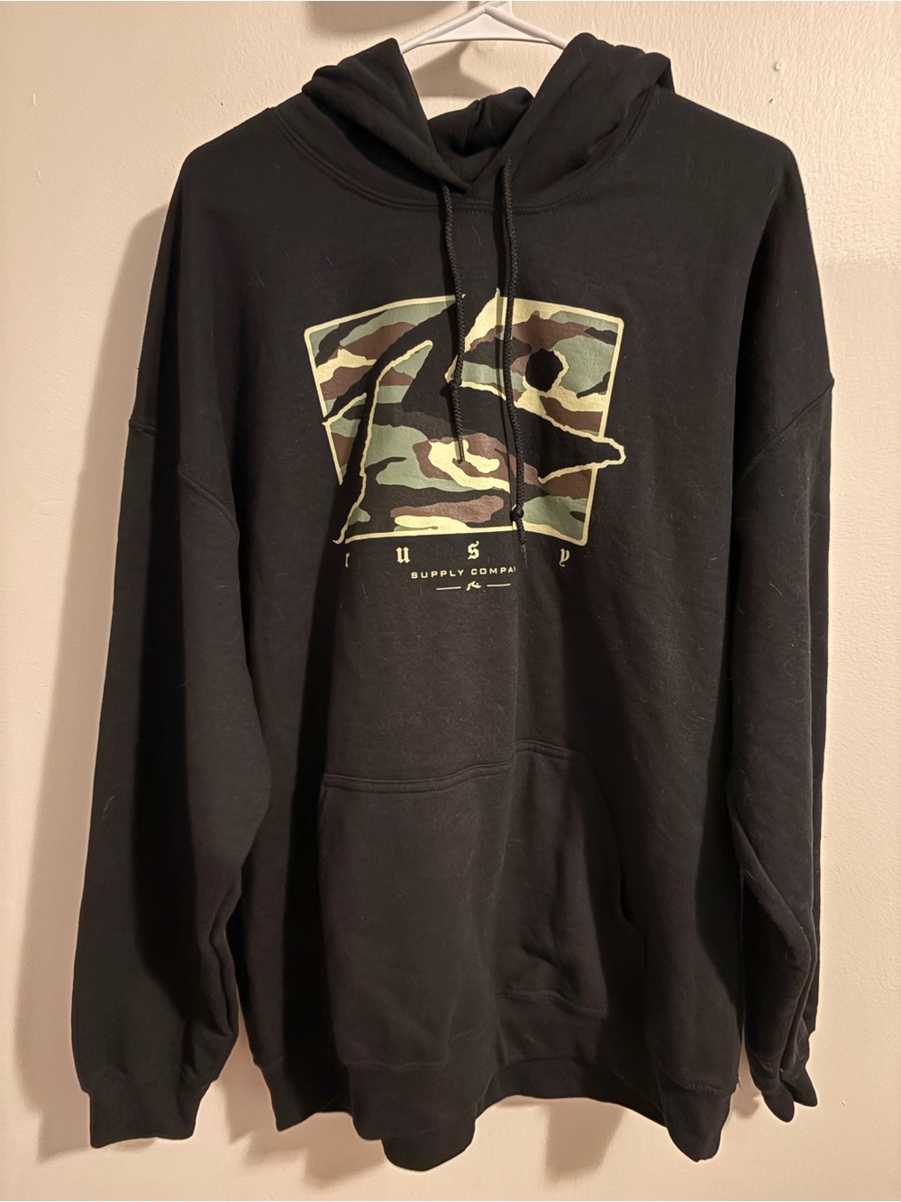 Rusty Black Hoodie with Camo Graphic - Men